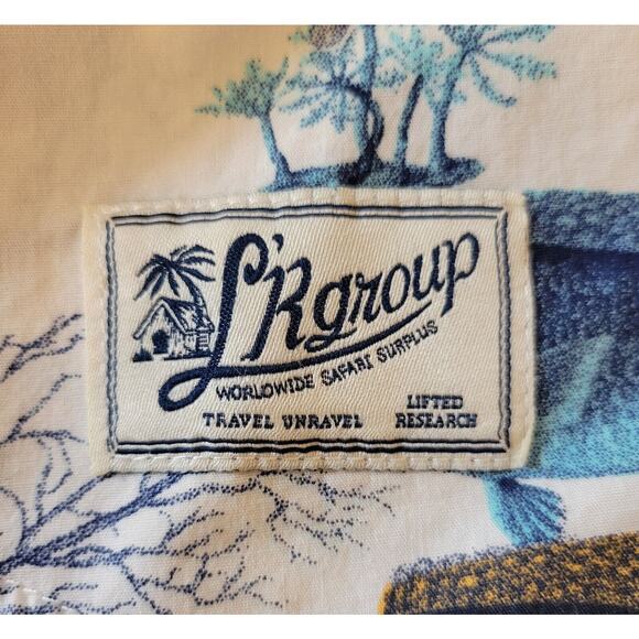 Lifted Research (LR) Group Hawaiian Button Up Shirt Large Ocean Life Octopus - Picture 6 of 8